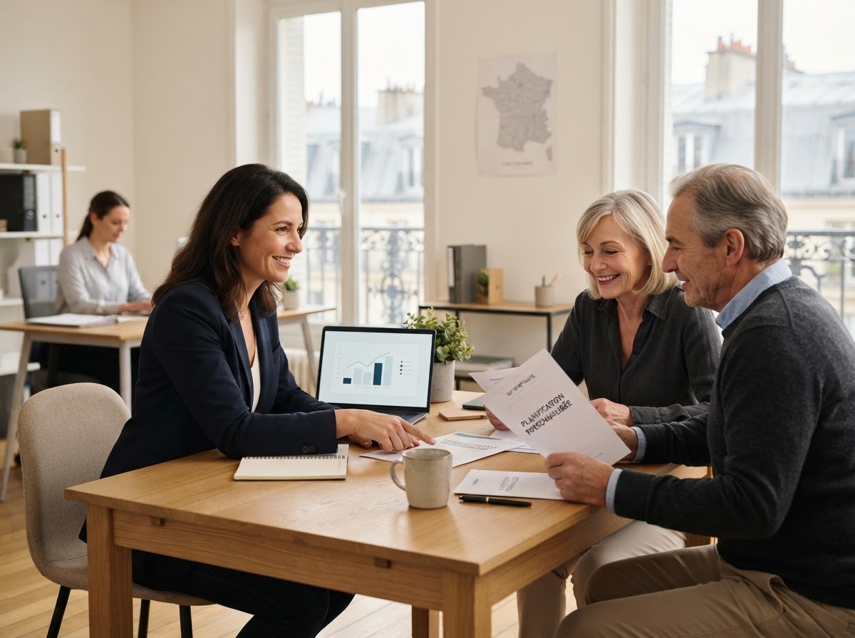 Accompagnement Retraite France - équipe analysant des données de marché dans un cadre professionnel
